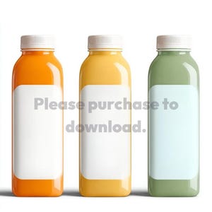 Juice Bottle Mockup Trio | Minimalist Label Design | Digital Product for Branding