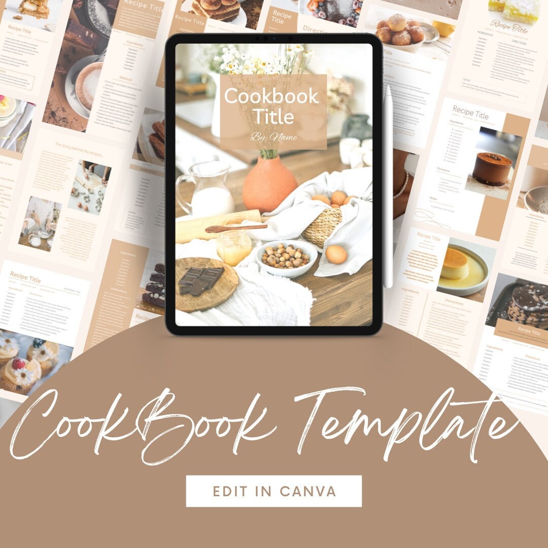 Editable Canva Cookbook Template – DIY Recipe Book | Printable Recipe ...