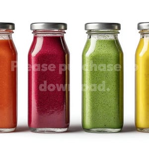 Colorful Smoothie Bottle Mockup – Digital Juice Bottle Image for Branding, Labels & Product Marketing