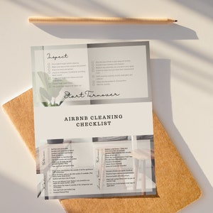 One Page Airbnb Cleaning Checklist | Editable in Canva