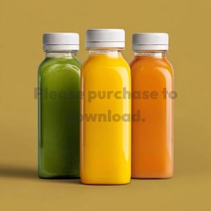 Juice Bottle Mockup – Vibrant Digital Bottle Image for Smoothie & Juice Branding