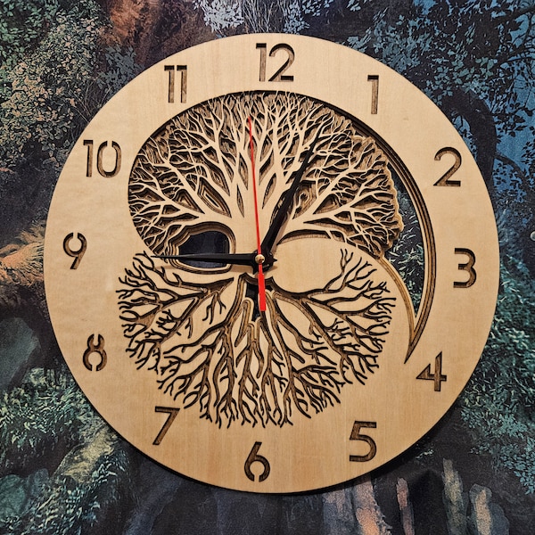 Yin Yang mandala tree of life clock