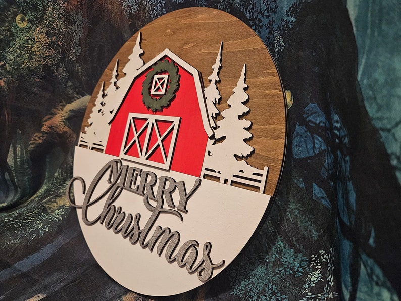 Wood Merry Christmas Barn Door Hanger: Winter Porch Decor - Etsy