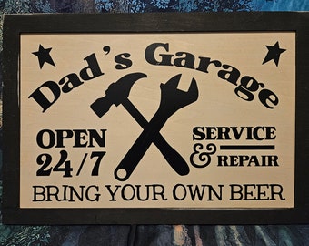Dad's Garage Sign, Garage Sign, Gift for Dad, Mechanics Gift, Gift for ...