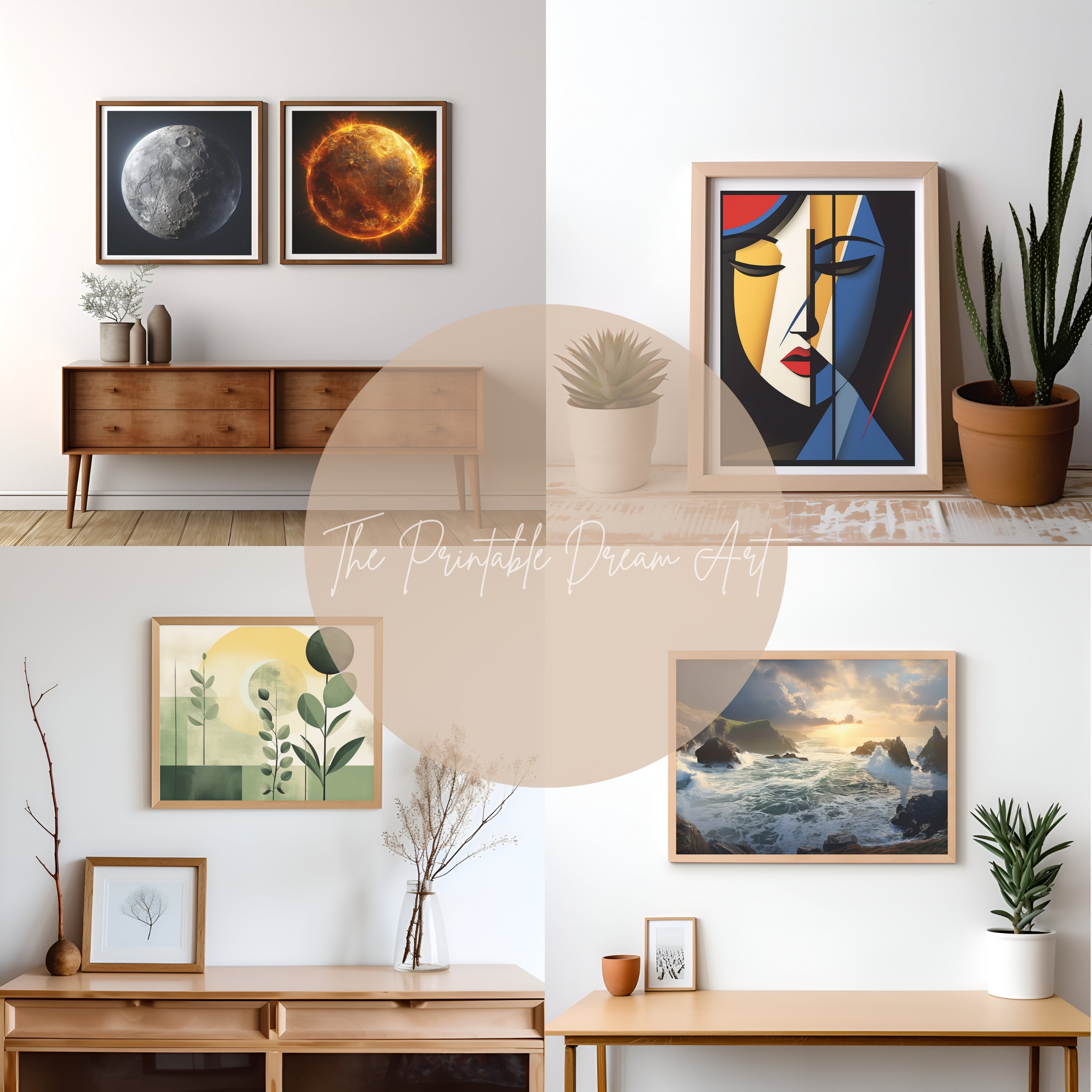 150 Wooden Frame Mockup Bundle, Wall Art Poster Mockup, Gallery Wall