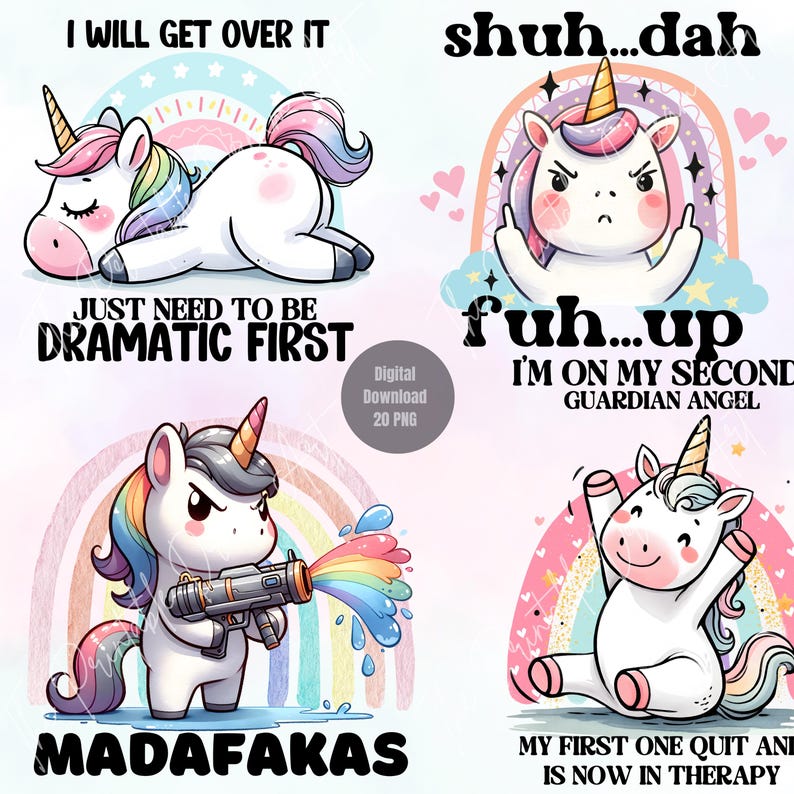 Funny Unicorn Bundle, Unicorn Bundle, Unicorn Clipart, Cute Unicorn