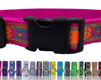 Mehrfarbiges Fuchsia Southwestern Hundehalsband - 2,5 cm Breit