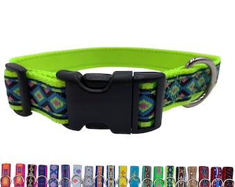 Neongelber Southwestern Hundehalsband - 2,5 cm Breite