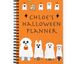 Personalized Halloween Planner / Cute Ghost Dogs