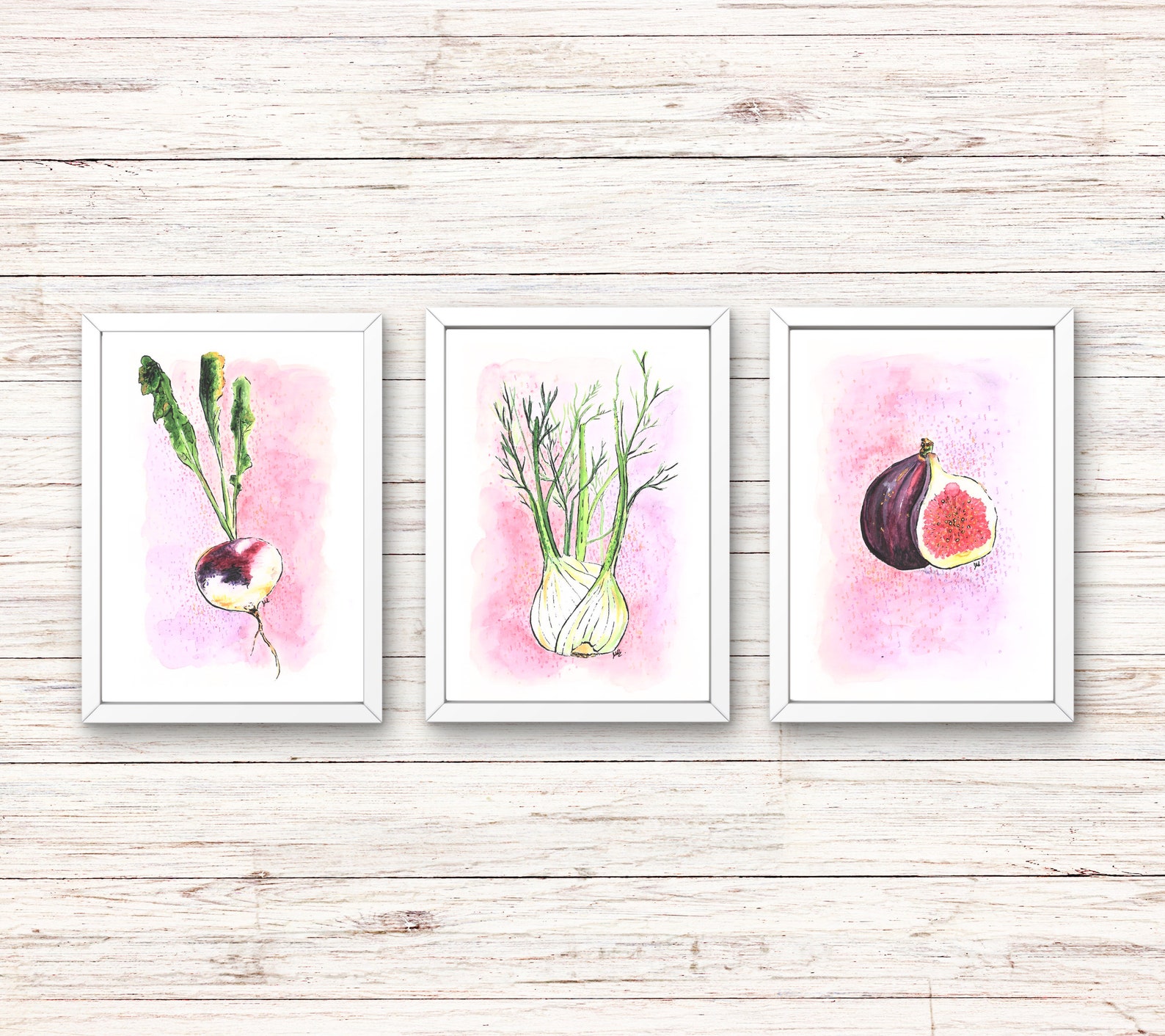 Vegetable Artwork for Kitchen Vegetable Art Print Kitchen Décor Rustic
