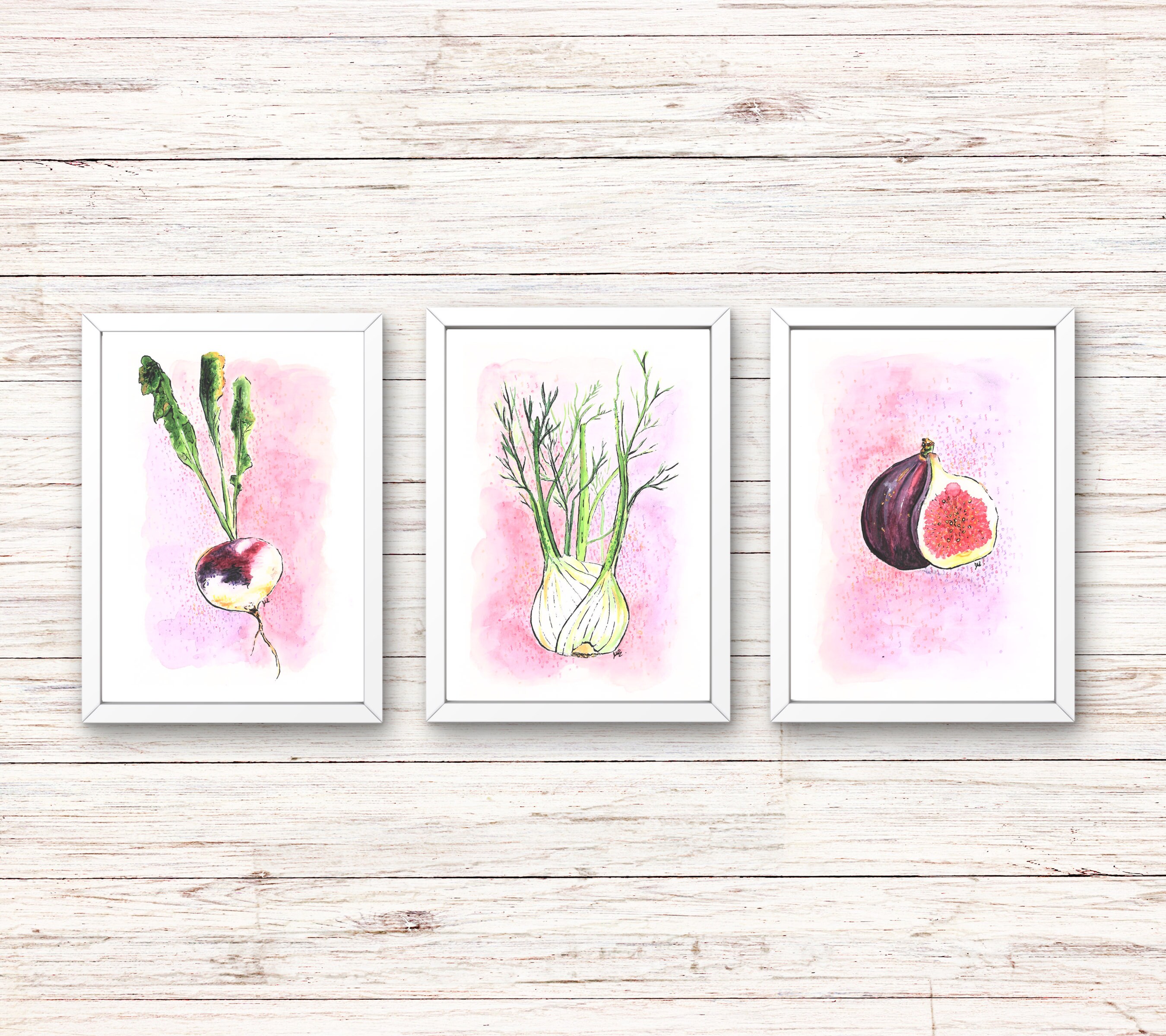 Vegetable Artwork for Kitchen Vegetable Art Print Kitchen Décor Rustic
