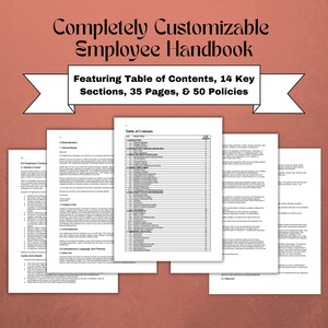 Employee Handbook, Editable Digital Download