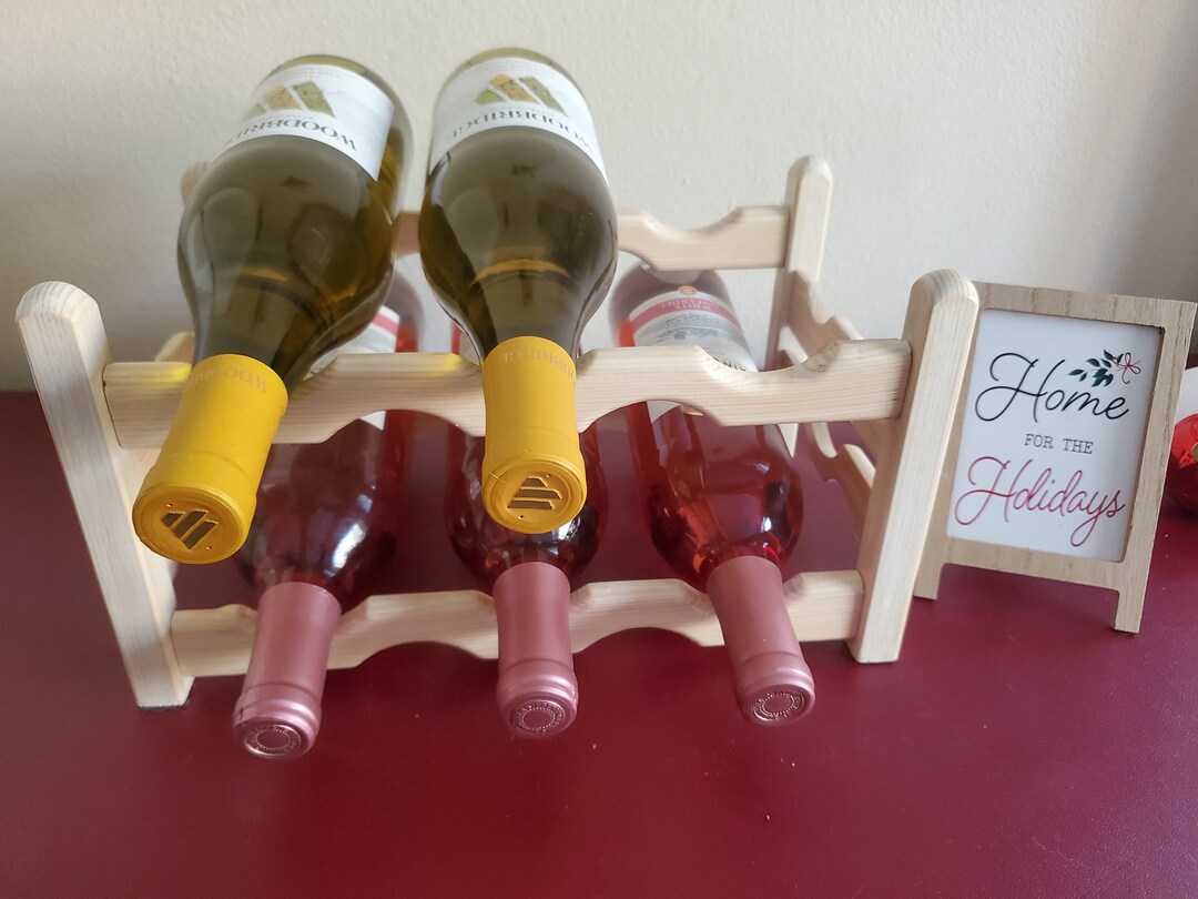 Antique White Wine Rack Holds 6 Standard Wine Bottles 750 Etsy