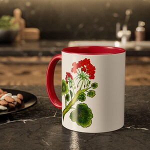 Colorful Geranium Mug, 11oz - Vibrant Floral Coffee Cup for Nature Lovers, Botanical Print Kitchen Decor, Gift for Gardeners, Mother's Day