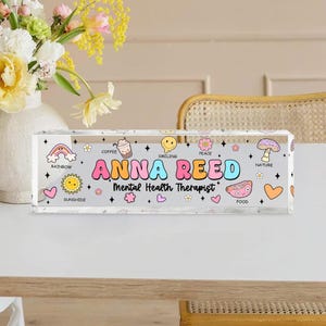 Personalized Therapist Desk Name Plate, Mental Health Desk Name, Respiratory Therapy Gift, Cute Desk Name Tag, Office Name Plate Gift