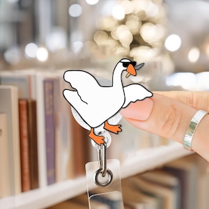 Silly Goose Badge Reel, Funny Goose Badge Reel, Goose Magnet Badge Reel, Badge Clip, Badge Pull, Funny Badge Reel, Coworker Gift