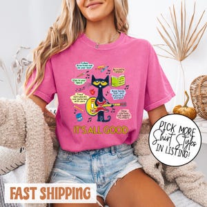 Comfort Color Pete The Cat Back To School T-shirt, Cool Cat Shirt, The Groovy Cat Tee, Teach Love Inspire Tee, Teacher Life, Teacher Gifts