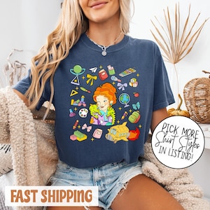 Camiseta de regreso a clases de la Sra. Frizzle con colores cómodos, camiseta de El autobús mágico, camiseta &quot;Enseñar, amar e inspirar&quot;, vida docente, regalo para docentes