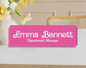 Personalized Doll Name Sign, Custom Name Desk Name Plate, Desk Name Plaque, Office Desk Sign, Office Decor, Coworker Gift, Teacher Sign