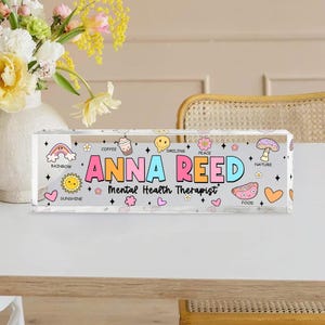 Personalized Desk Name Plate for Therapist, Mental Health Desk Name, Respiratory Therapy Gift, Cute Desk Name Tag, Office Name Plate Gift