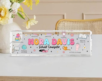 Personalized School Counselor Desk Name, School Counselor Name Sign, School Counselor Office Decor, Teacher Desk Name Plate Desk Plaque