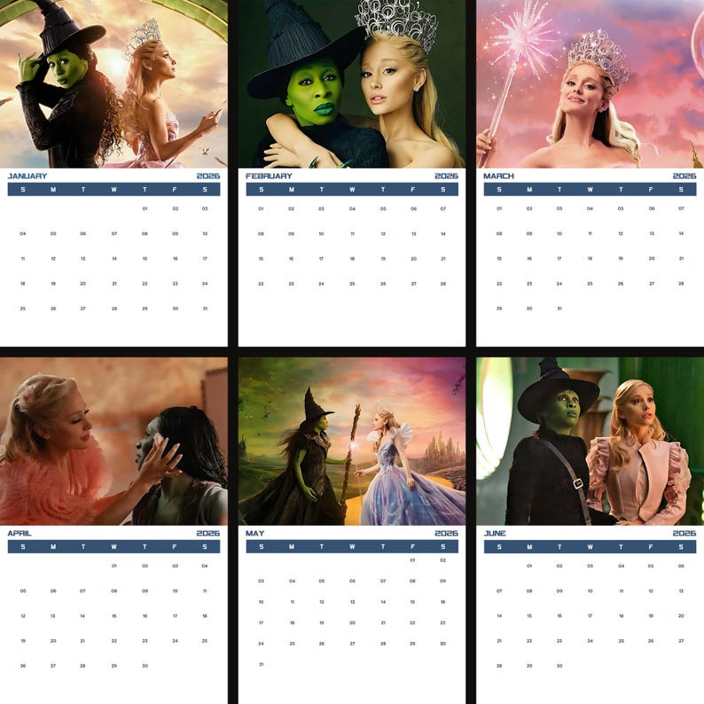 Wicked 2026 Calendar, for Good Wicked Wall Calendar, Magical Wall Decor ...
