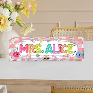Personalized Teacher Desk Name, Back To School Gift, Custom Composition Book Teacher Block, Teacher Desk Sign,Teacher Plate New Teacher Gift