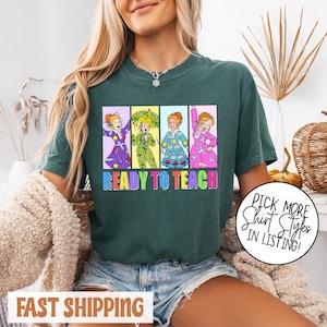 Camiseta &quot;Señora Frizzle, lista para enseñar&quot;, color cómodo, camiseta de regreso a clases para maestros, camiseta de &quot;El autobús mágico&quot;, &quot;Enseñar, amar e inspirar&quot;, regalo para maestros