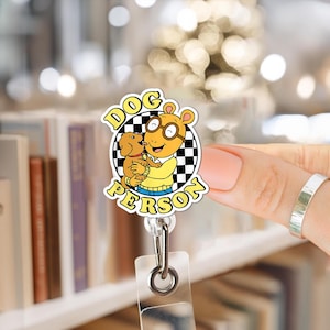 Dog Person Badge Reel, Back to School Badge Reel, PBS Arthur, PBS Arthur Badge Reel, Arthur Gift, Kids Gift, PBS Kids Badge Reel