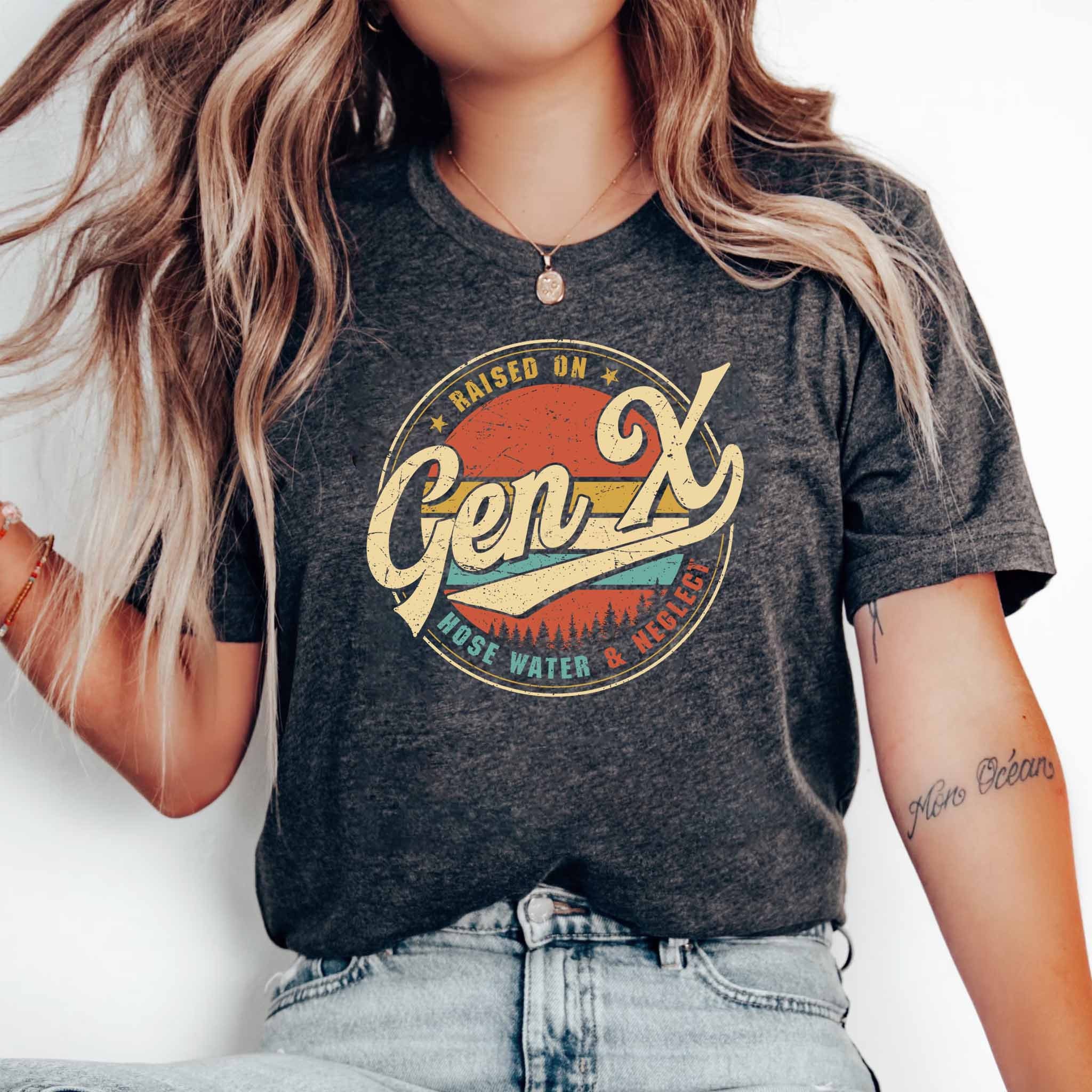 Tee Shirt Gen X élevé Par Des Parents Pas Influenceurs - Chemise Rétro Années 90, Unisexe