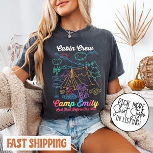 Comfort Color Custom Camping Family T-shirt, Camp Bachelorette Party Shirt, Custom Bachelorette Tee, Cabin Mountain Bride Shirt