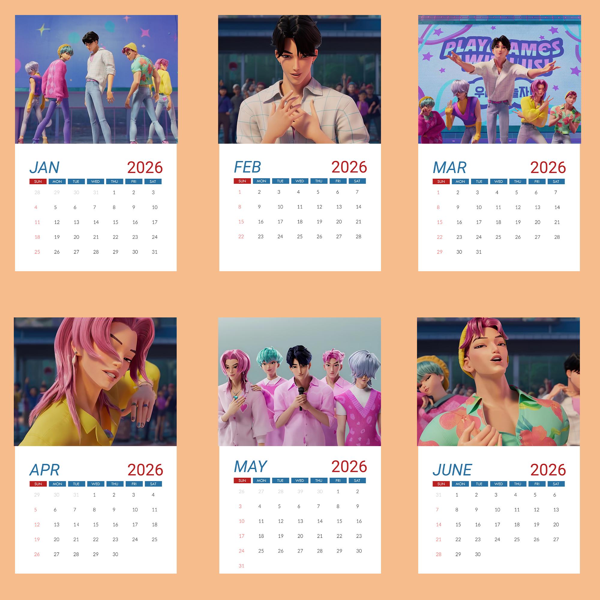 Discover Kpop Demon Hunter Wall 2026 Calendar, 2026 Kpop Demon Hunter Calendar