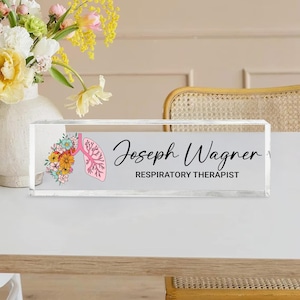 Respiratory Therapist Desk Name Plate,Personalized Respiratory Therapist Gift, Custom Lung Therapist Desk Name Sign,Respiratory Therapy Gift