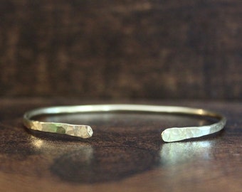 Handmade Hammered Brass Cuff Bracelet | Minimalist Bangle