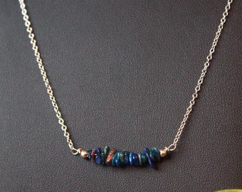 Handmade Ethiopian Opal Sterling Silver Bead Necklace