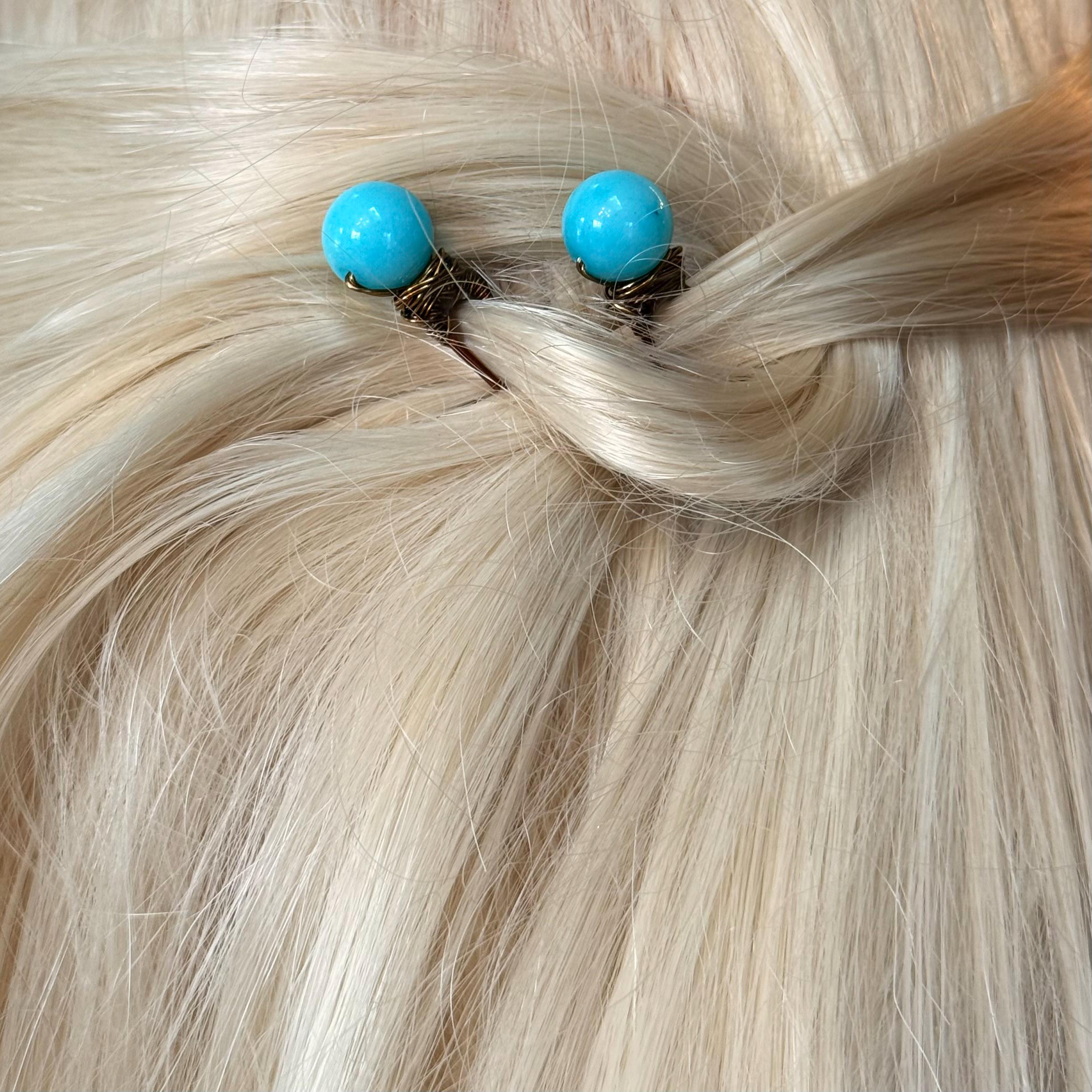 Beautiful Fox Turquoise Hair Clip Chantria Hair Clip Blue | White Fox Boutique US main image 2