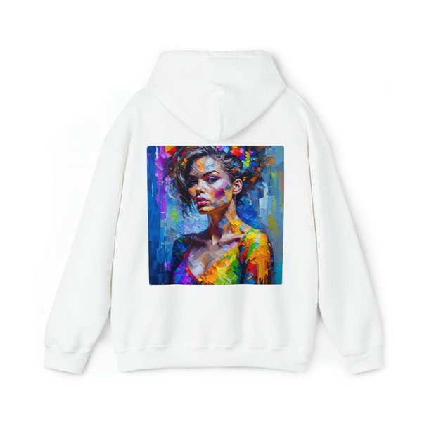 Colorful Sweatshirts, Watercolor print Sweatshirts, Unisex Sweatshirts, Unisex Heavy Blend Hooded Sweatshirts, Watercolor Woman head Hoodies