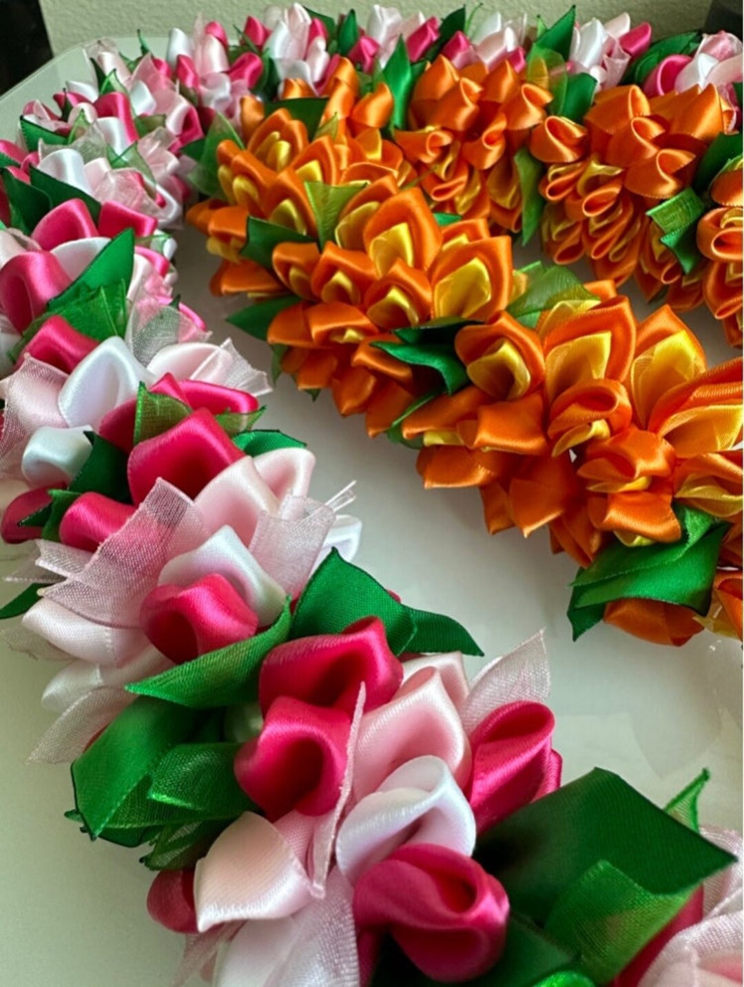 Flower Ribbon Lei Etsy