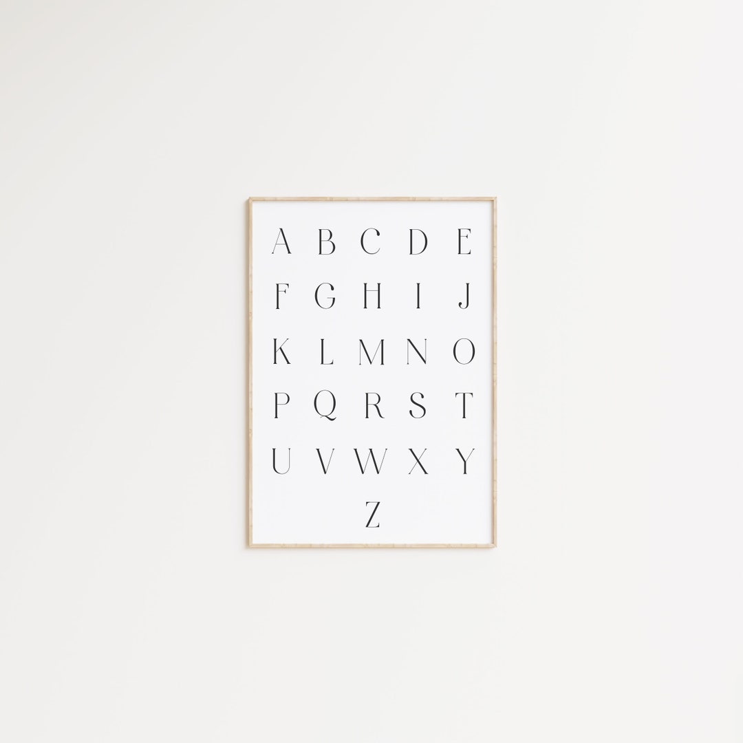 Printable Alphabet Art Digital Alphabet Print Teaching Alphabet Early