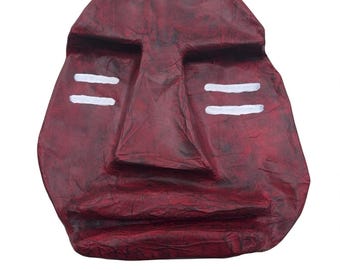 Handcrafted Crude Clay-Red Decorative Mask
