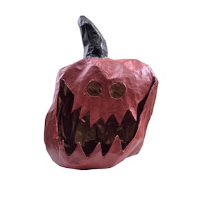 Pumpkin Handmade Large Deep Orange Jack-o-Lantern: “Bellows”