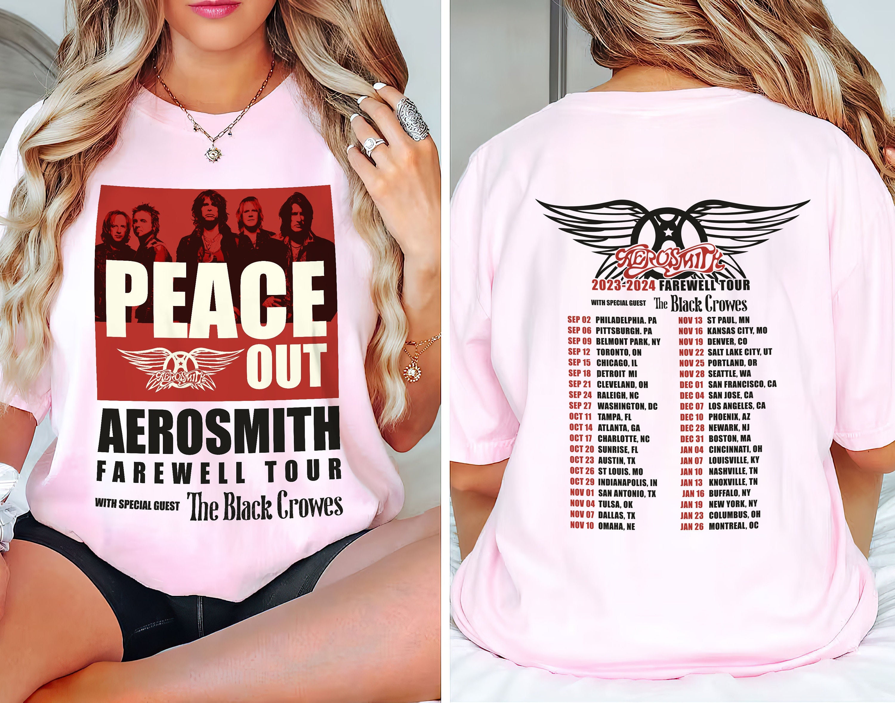 Aerosmith T Shirt  Aerosmith Boston to Budokan Vintage Inspired Slim Fit T- Shirt