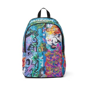 Graffiti Backpack for School or Travel | Aesthetic Student Book bag | Great for Gym