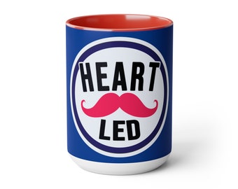Heart-Led Mustache - Coffee Mugs