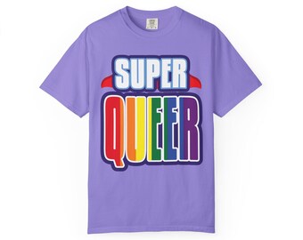 Super Queer rainbow text T-Shirt | Pride LGBTQ graphic tee