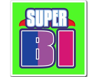 Super BI magnets | Bright bisexual pride design, refrigerator magnet