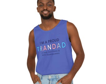Transdad Pride Tank Top | I'm a Proud Trandad, Transgender Colors
