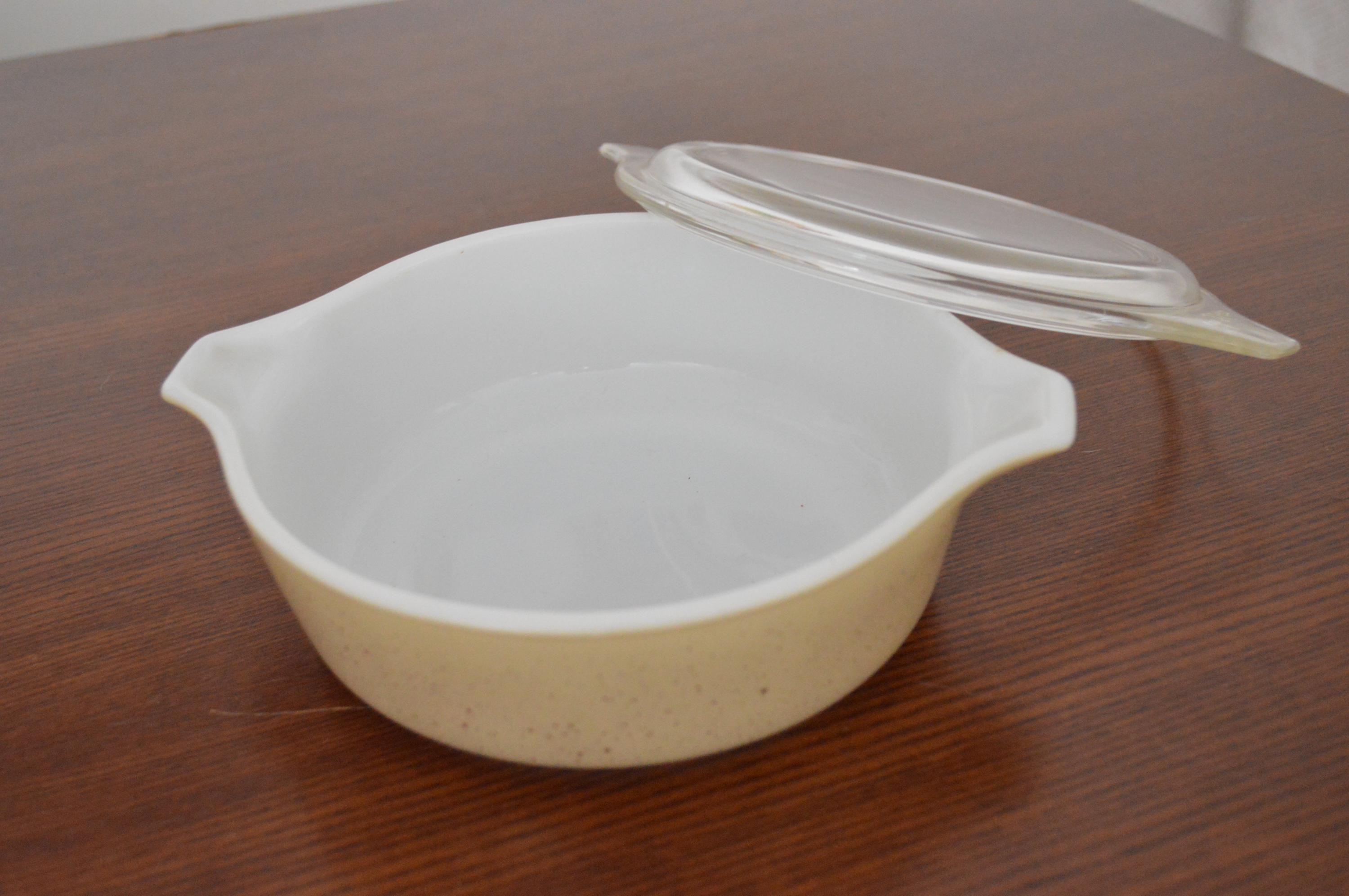 Pyrex Tan Square Vintage Pyrex Tan Speckled Mini Casserole Dish With Lid - Etsy