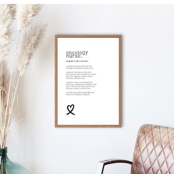 Oncology Nurse Definition Print (Digital Download)