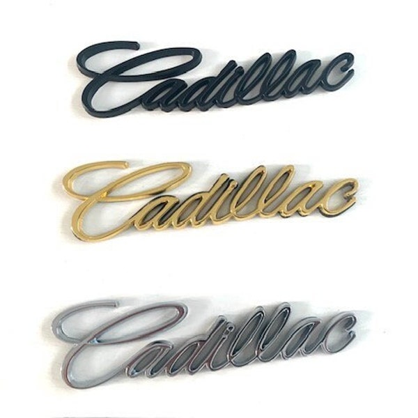 Cadillac Letter Metal Emblem Badge (Black/Silver/Gold)